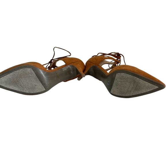 Marc Fisher Tan Lace Up d'orsay Stilleto Heels Pumps 11 - Picture 7 of 11